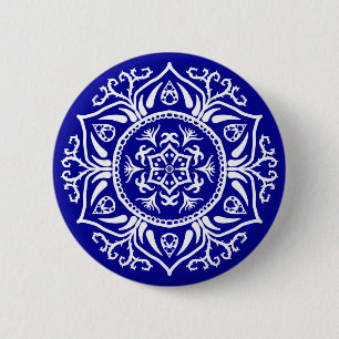 Sapphire Mandala 6 Cm Round Badge