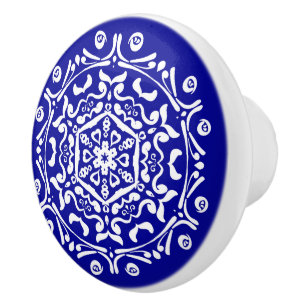 Sapphire Mandala Ceramic Knob