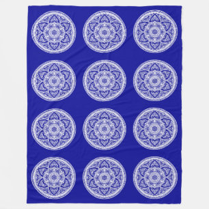 Sapphire Mandala Fleece Blanket