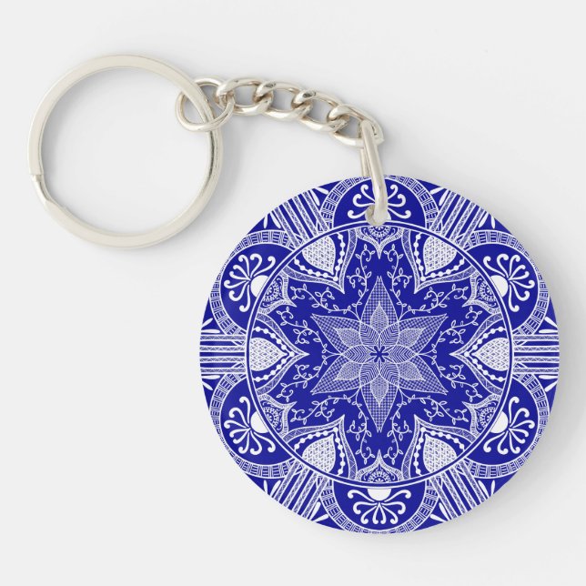 Sapphire Mandala Key Ring (Front)