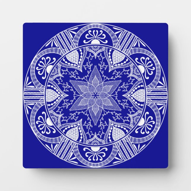 Sapphire Mandala Plaque (Front)
