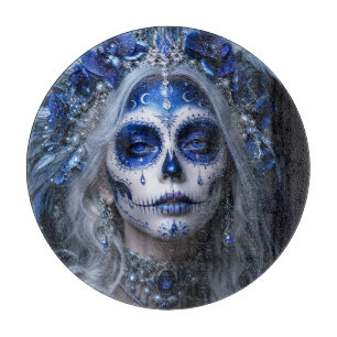 Sapphire Moon Calavera – Blue Celestial Cutting Board