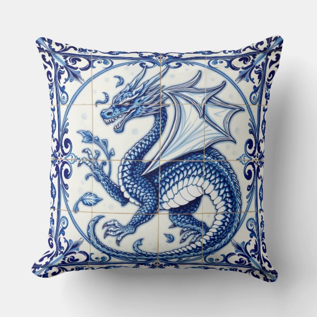 sapphire moon dragon pillow (Front)