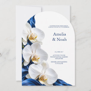 Sapphire Orchid Arch Wedding Invitation