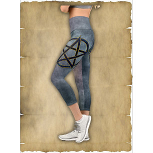 Sapphire Pentagram: The Portal to Divine Wisdom Capri Leggings