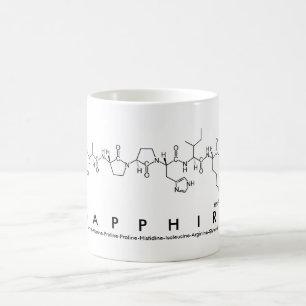 Sapphire peptide name mug