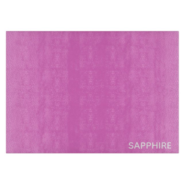 Sapphire pink color name cutting board (Front)