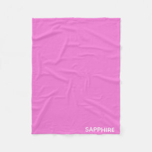 Sapphire pink color name fleece blanket