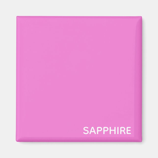 Sapphire pink color name magnet (Front)