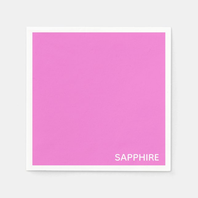 Sapphire pink color name napkin (Front)
