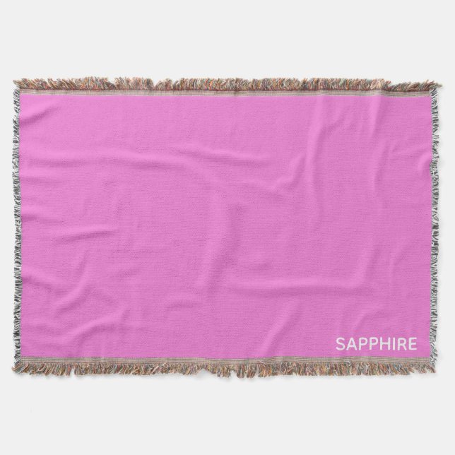 Sapphire pink color name throw blanket (Front)