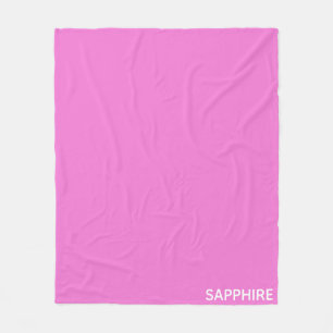 Sapphire pink colour name fleece blanket