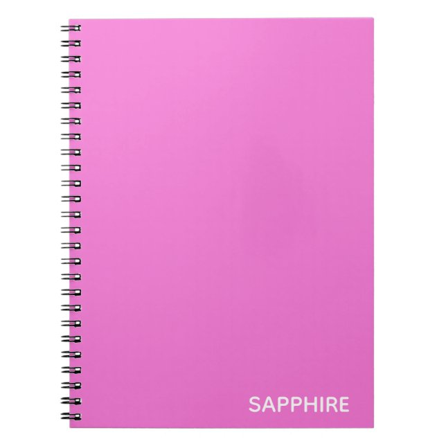 Sapphire pink colour name notebook (Front)