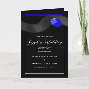 Sapphire Ribbon 45 Year Wedding Anniversary Thanks Card