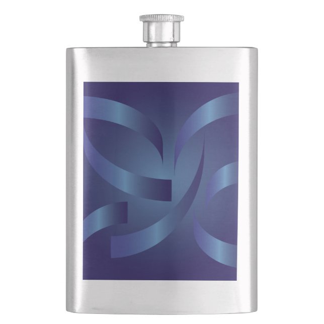 sapphire ribbons hip flask (Front)