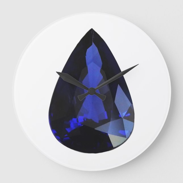 Sapphire September Birthstone Blue Large Clock (Front)