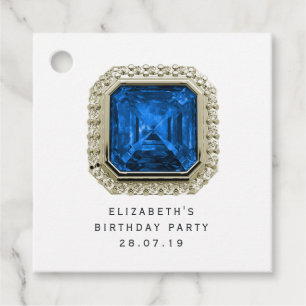 Sapphire September Birthstone Favour Tags