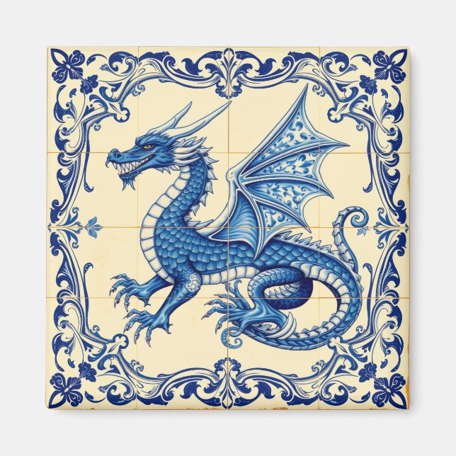 sapphire sky dragon magnet (Front)
