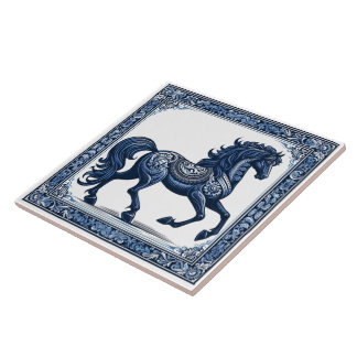 Sapphire Stallion: Botanical Grace Tile