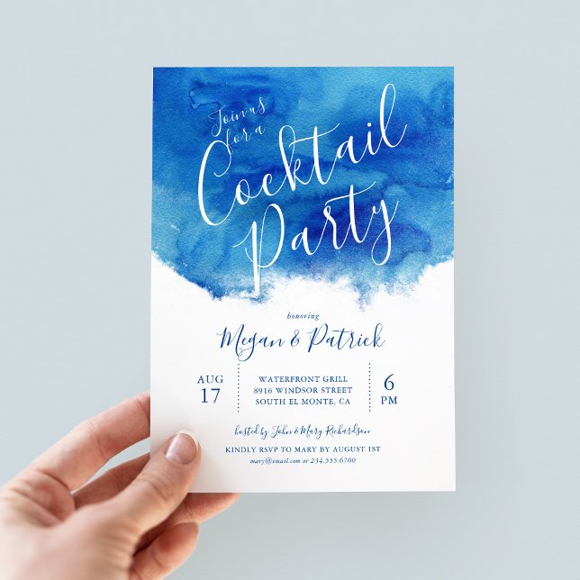Sapphire Tide Cocktail Party Invitation (Creator Uploaded)