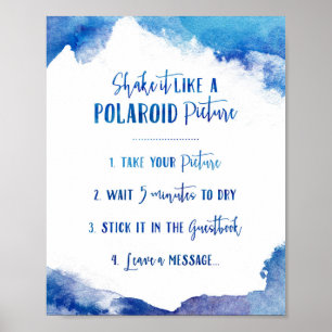 Sapphire Tide Instant Photo Wedding Guestbook Sign