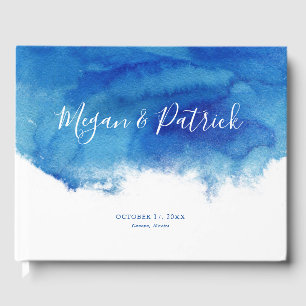 Sapphire Tide Personalised Wedding Guest Book