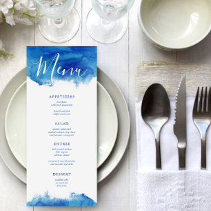 Sapphire Tide Wedding Menu Card