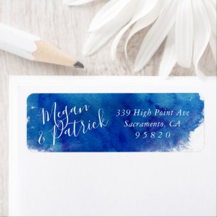 Sapphire Tide Wedding Return Address Label