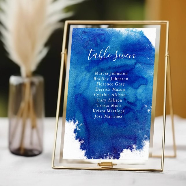 Sapphire Tide Wedding Table Numbers Guest Names (Creator Uploaded)