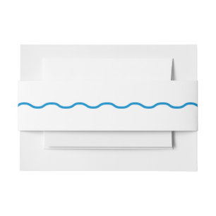 Sapphire Wavy Retro Wedding Invitation Belly Band