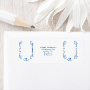 Sapphire Wedding Return Address Label Bells