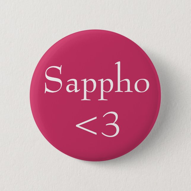 Sappho <3 6 cm round badge (Front)