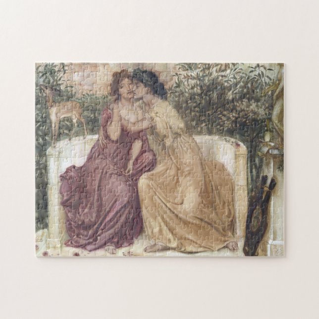Sappho and Erinna in a Greek Garden (Lesbian Love) Jigsaw Puzzle (Horizontal)