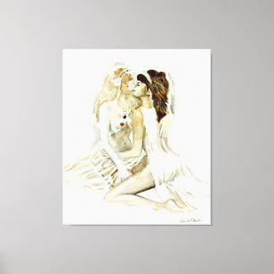 Sappho and her lover canvas print