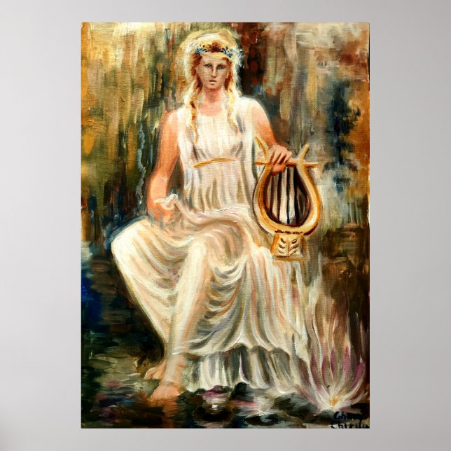 Sappho and her Lydian lyre Poster (Front)