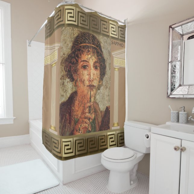 SAPPHO (Poetess of Ancient Greece) Shower Curtain (In Situ)
