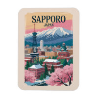 Sapporo Japan Illustration Travel Art Vintage
