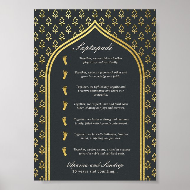 Saptapadi Seven Steps Anniversary Card Poster (Front)