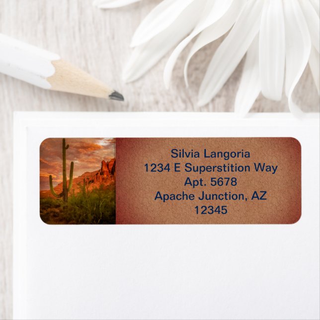 Saquaro Cactus Superstition Mountain Sunset (Insitu)