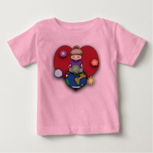 Sara Fay Meditating on Globe with Elementals Baby T-Shirt