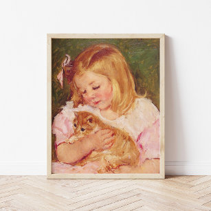 Sara Holding a Cat   Mary Cassatt Poster