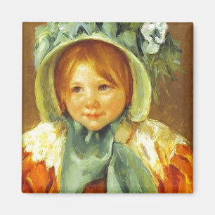 Sara in a Green Bonnet. c. 1901, Mary Cassatt Magnet