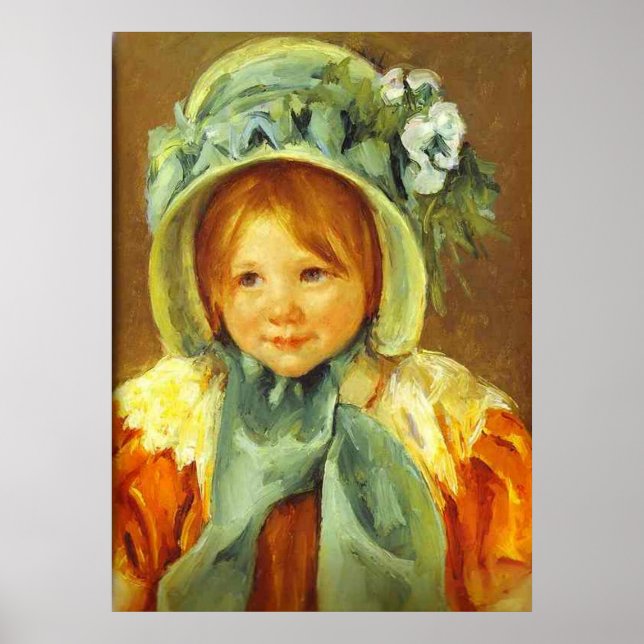 Sara in a Green Bonnet. c. 1901, Mary Cassatt Poster (Front)