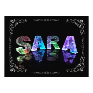 Sara  - The Name Sara in 3D Lights (Photograph) Photo Print