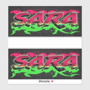 Sara Vorname Name Graffiti Aufkleber Sticker