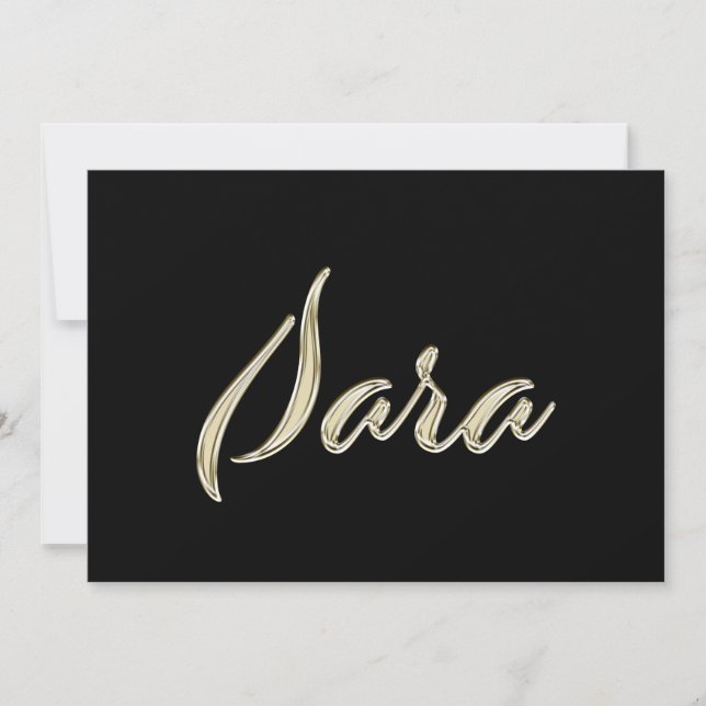 Sara white gold Handwriting Card (Front)
