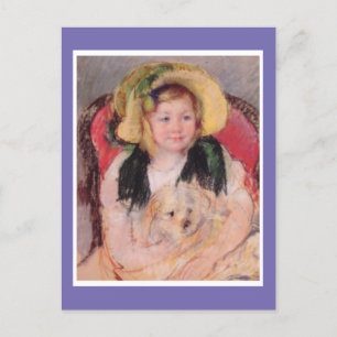 Sara with her Dog in Armchair, by Mary Cassatt, Holiday Postcard