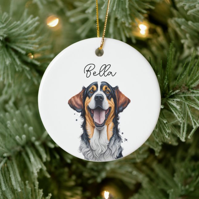 Sarabi Dog Pet Custom Name Holiday Christmas Ceramic Tree Decoration (Tree)