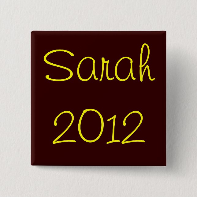 Sarah 2012 15 cm square badge (Front)