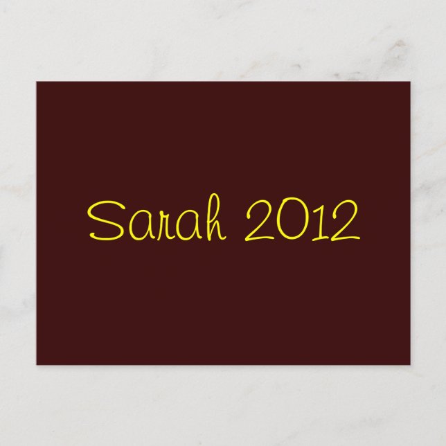 Sarah 2012 postcard (Front)